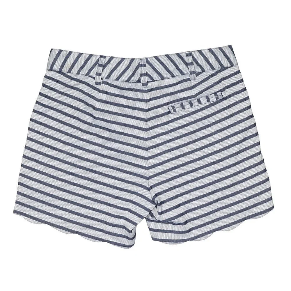 J. McLaughlin Striped Scallop Hem Shorts